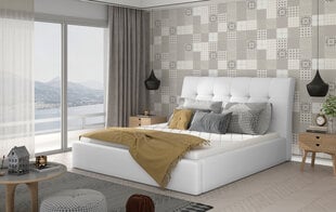 Кровать NORE Inge 21, 200x200 см, белая цена и информация | Кровати | pigu.lt