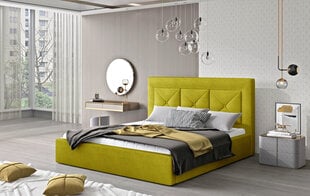Кровать NORE Cloe 16, 180x200 см, желтая цена и информация | Кровати | pigu.lt