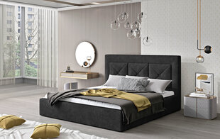 Кровать NORE Cloe 04, 200x200 см, тёмно-серая цена и информация | Кровати | pigu.lt