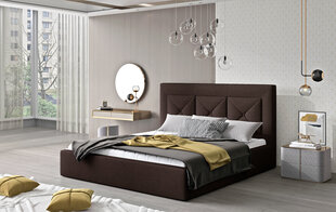 Кровать NORE Cloe 22, 200x200 см, темно-коричневая цена и информация | Кровати | pigu.lt