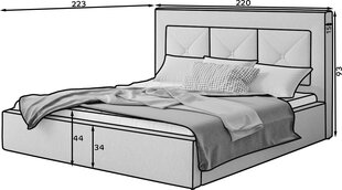 Кровать NORE Cloe 25, 200x200 см, бежевая цена и информация | Кровати | pigu.lt