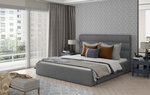 Кровать NORE Caramel 10, 140x200 см, светло-серая