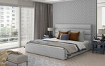 Кровать NORE Caramel 20, 140x200 см, светло-серая