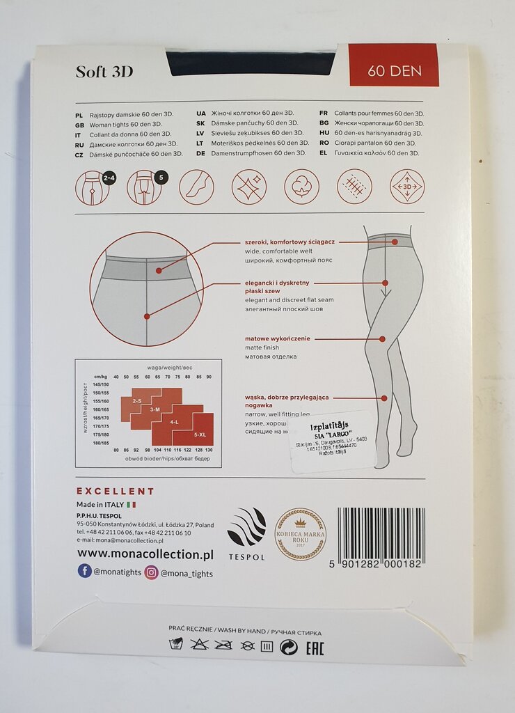 Pėdkelnės moterims Soft 3D 60, mėlynos kaina ir informacija | Pėdkelnės | pigu.lt