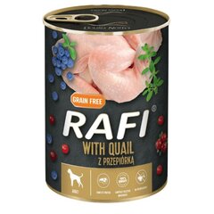 Консервы с перепелиным мясом Rafi, 400 г цена и информация | Консервы для собак | pigu.lt