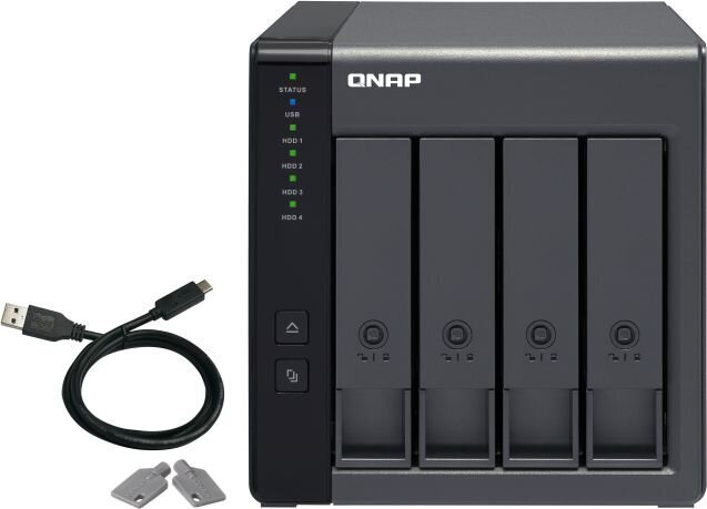 Qnap TR-004 цена и информация | Išoriniai kietieji diskai (SSD, HDD) | pigu.lt