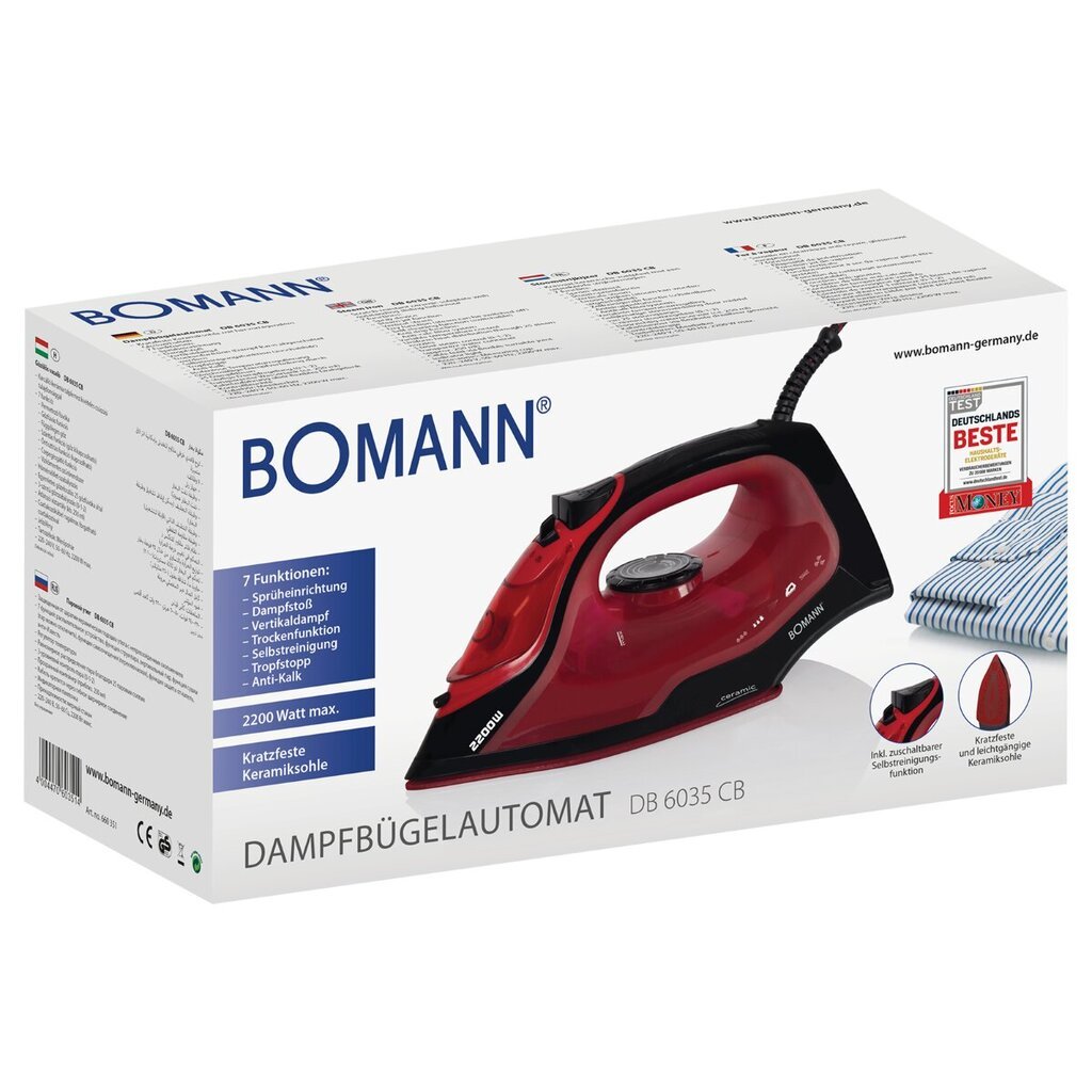 Bomann DB6035CB kaina ir informacija | Lygintuvai | pigu.lt