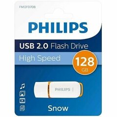 PHILIPS USB 2.0 FLASH DRIVE SNOW EDITION (ORANGE) 128GB kaina ir informacija | USB laikmenos | pigu.lt