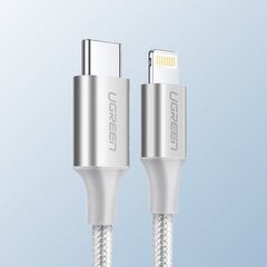 Ugreen USB Typ C - Lightning MFI cable 1 m 3 A 36 W silver (70523) цена и информация | Кабели для телефонов | pigu.lt