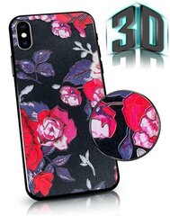 Mocco Flowers dėklas skirtas Apple Iphone 7 / 8, Black kaina ir informacija | Telefono dėklai | pigu.lt