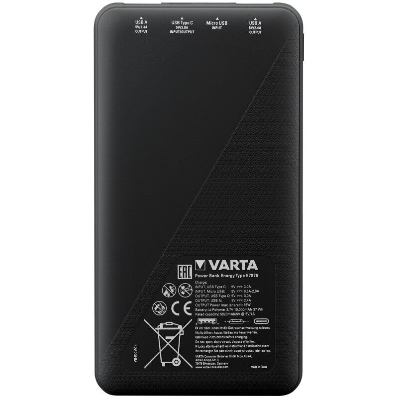 Atsarginis maitinimo šaltinis Varta Energy 10000mAh цена и информация | Atsarginiai maitinimo šaltiniai (power bank) | pigu.lt