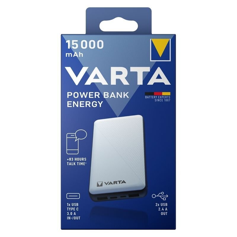 Atsarginis maitinimo šaltinis Varta Energy 15000mAh kaina ir informacija | Atsarginiai maitinimo šaltiniai (power bank) | pigu.lt