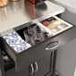 Virtuvinė spintelė ant ratukų SoBuy FKW22-SCH, juoda цена и информация | Virtuvinės spintelės | pigu.lt