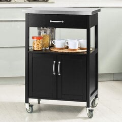 Кухонный шкаф на колесиках SoBuy FKW22-SCH, черный цена и информация | Кухонные шкафчики | pigu.lt