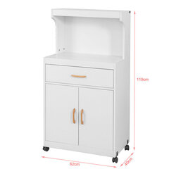 Кухонный шкафчик на колесиках SoBuy FSB12-W, белый цена и информация | Кухонные шкафчики | pigu.lt