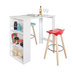 Virtuvės stalas SoBuy FWT17-W, baltas kaina ir informacija | Virtuvės ir valgomojo stalai, staliukai | pigu.lt