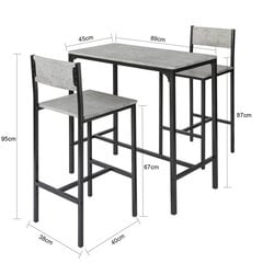 Комплект для столовой SoBuy OGT03-HG, серый/черный цена и информация | Комплекты мебели для столовой | pigu.lt