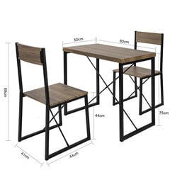 Комплект для столовой SoBuy OGT19-N, коричневый/черный цена и информация | Комплекты мебели для столовой | pigu.lt