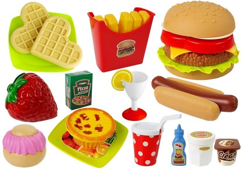 Žaisliniai maisto produktais su padėklu kaina ir informacija | Žaislai mergaitėms | pigu.lt