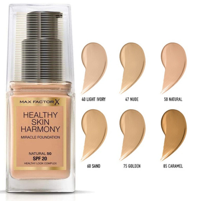 Toninis kremas Max Factor Healthy Skin Harmony Miracle SPF 20 Foundation 47 Nude, 30 ml kaina ir informacija | Makiažo pagrindai, pudros | pigu.lt