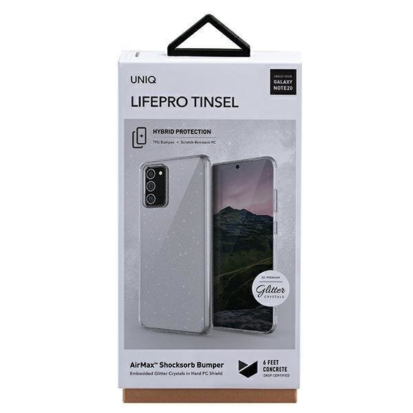 Uniq case LifePro Tinsel, skirtas Samsung Note 20 N980, skaidrus kaina ir informacija | Telefono dėklai | pigu.lt