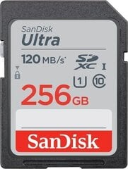 Карта памяти SDC 256 ГБ SanDisk Ultra: SDSDUN4-256G-GN6IN цена и информация | Карты памяти для фотоаппаратов, камер | pigu.lt