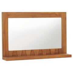 Sieninis veidrodis su lentyna, 60x12x40cm, rudas цена и информация | Зеркала | pigu.lt