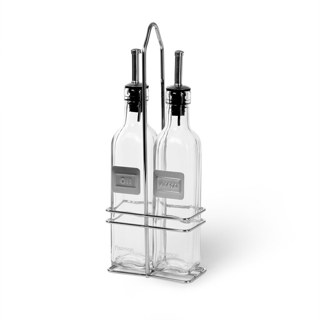 Fissman acto ir aliejaus butelių rinkinys su stovu, 2x250 ml kaina ir informacija | Virtuvės įrankiai | pigu.lt