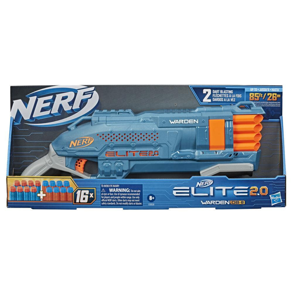 Žaislinis šautuvas Nerf Elite 2.0 Warden DB 8 kaina ir informacija | Žaislai berniukams | pigu.lt
