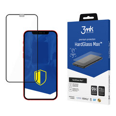 3MK HardGlass Max apsauginis stiklas skirtas Apple iPhone 12/12Pro, Juodas kaina ir informacija | Apsauginės plėvelės telefonams | pigu.lt