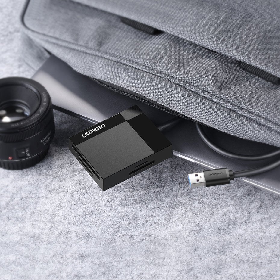Adapteris Ugreen USB 3.0 SD / micro SD / CF / MS card reader (CR125 30333) kaina ir informacija | Adapteriai, USB šakotuvai | pigu.lt