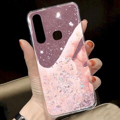 Fusion Glue Glitter Back Case silikoninis dėklas, skirtas Apple iPhone 11 Pro Pink kaina ir informacija | Telefono dėklai | pigu.lt