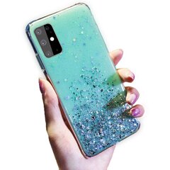 Силиконовый чехол Fusion Glue Glitter Back Case для Huawei P40 Lite / Nova 7i / Nova 6 SE, зеленый цена и информация | Чехлы для телефонов | pigu.lt