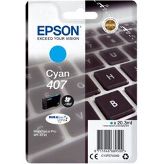 Картридж с оригинальными чернилами Epson 407 голубой цена и информация | Картриджи для струйных принтеров | pigu.lt