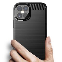 Hurtel Carbon Case skirtas iPhone 12 Pro Max, juodas kaina ir informacija | Telefono dėklai | pigu.lt
