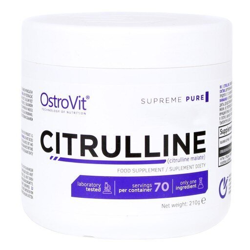 OstroVit Citrulline, 210 g, apelsinų skonio kaina ir informacija | Azoto oksido skatintojai | pigu.lt