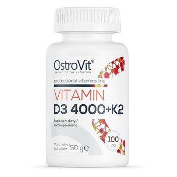 Пищевая добавка OstroVit Vitamin D3 4000 + K2, 100 таблеток цена и информация | Витамины | pigu.lt