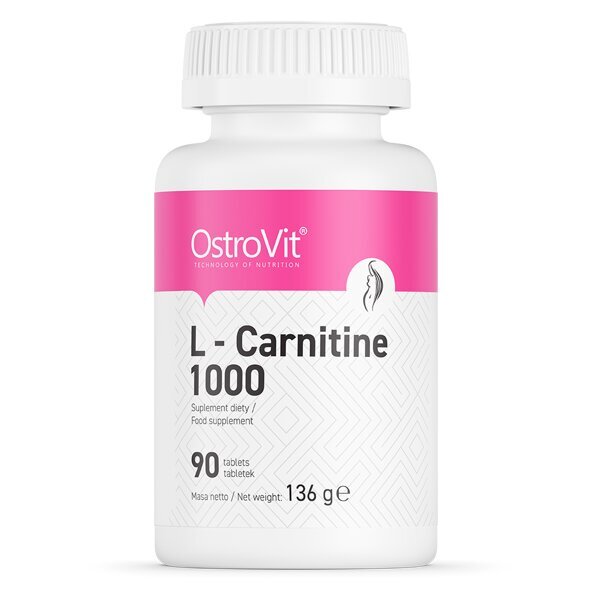 Aminorūgštys OstroVit L-Carnitine 1000, 90 tablečių kaina | pigu.lt