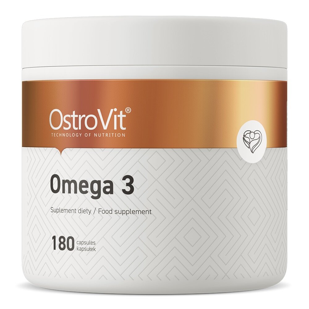 Maisto papildas OstroVit Omega 3, 180 kapsulių kaina ir informacija | Vitaminai, maisto papildai, preparatai gerai savijautai | pigu.lt