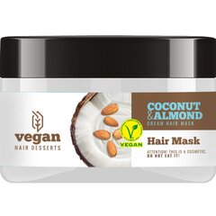 Drėkinamoji plaukų kaukė Vegan Hair Deserts Coconut & Almond Hair Mask, 250 ml kaina ir informacija | Priemonės plaukų stiprinimui | pigu.lt