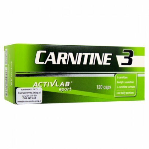 Karnitino kapsulės ActivLab Carnitine 3, 120 kapsulių цена и информация | Aminorūgštys | pigu.lt