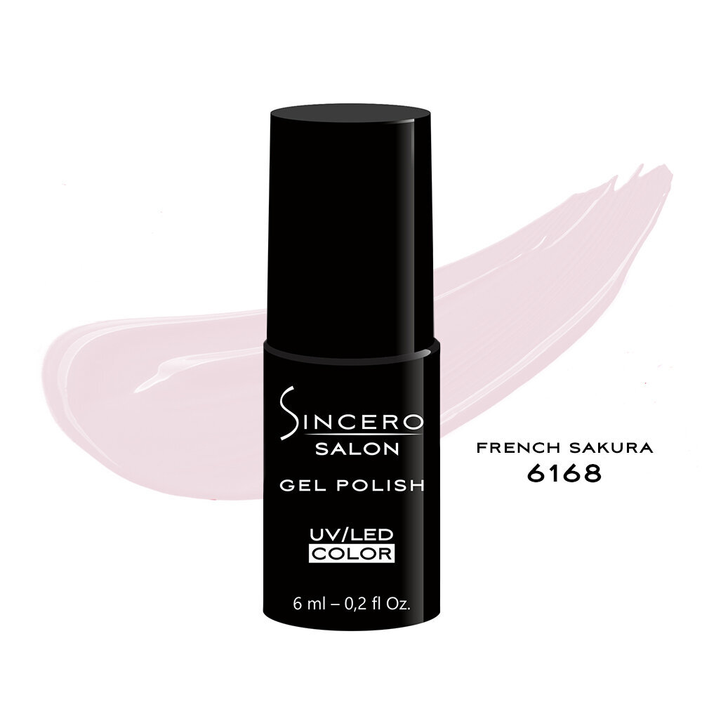 Gelinis nagų lakas "Sincero Salon", 6 ml, FRENCH SAKURA, 6168 цена и информация | Nagų lakai, stiprintojai | pigu.lt