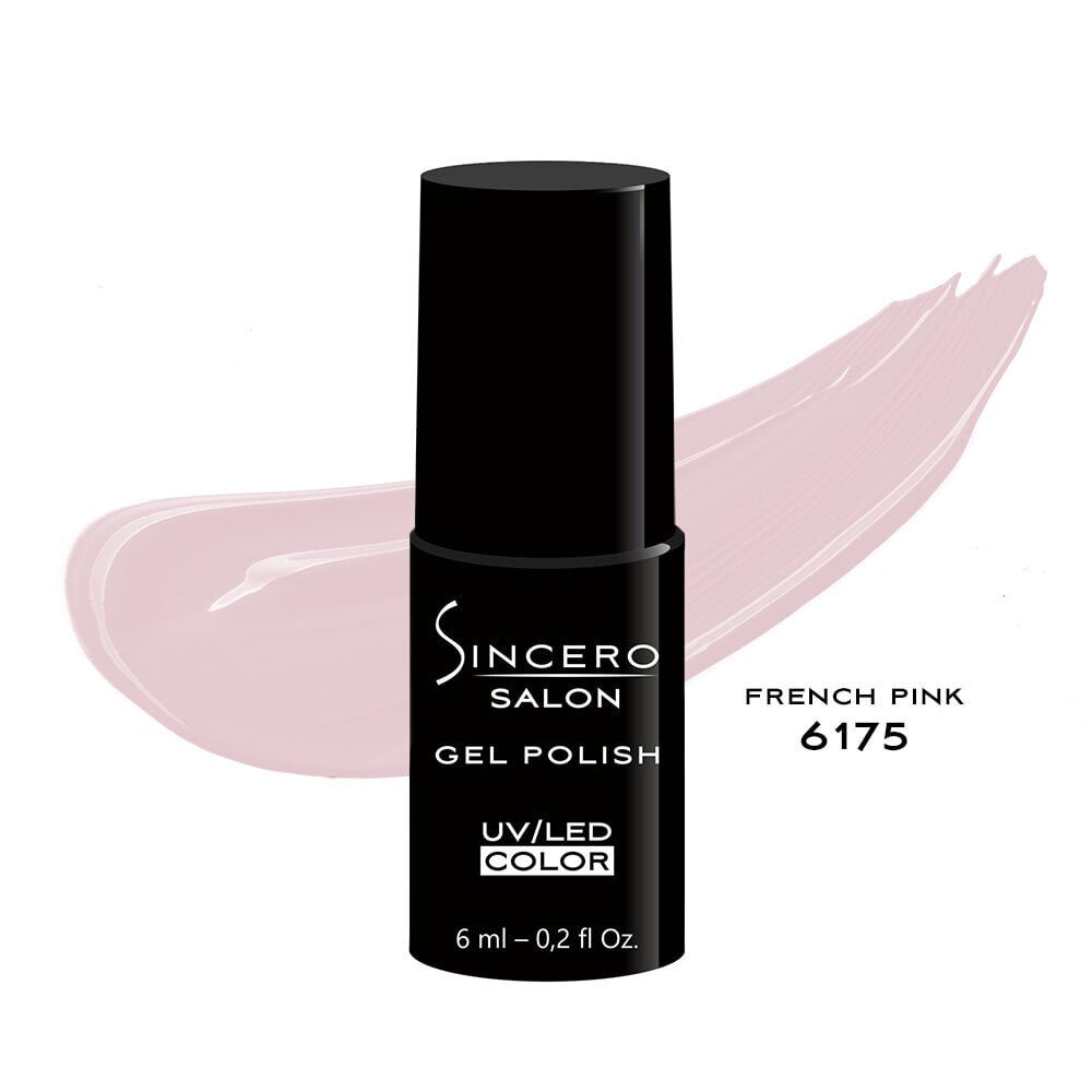 Gelinis nagų lakas Sincero Salon, French Pink 6175, 6 ml kaina ir informacija | Nagų lakai, stiprintojai | pigu.lt