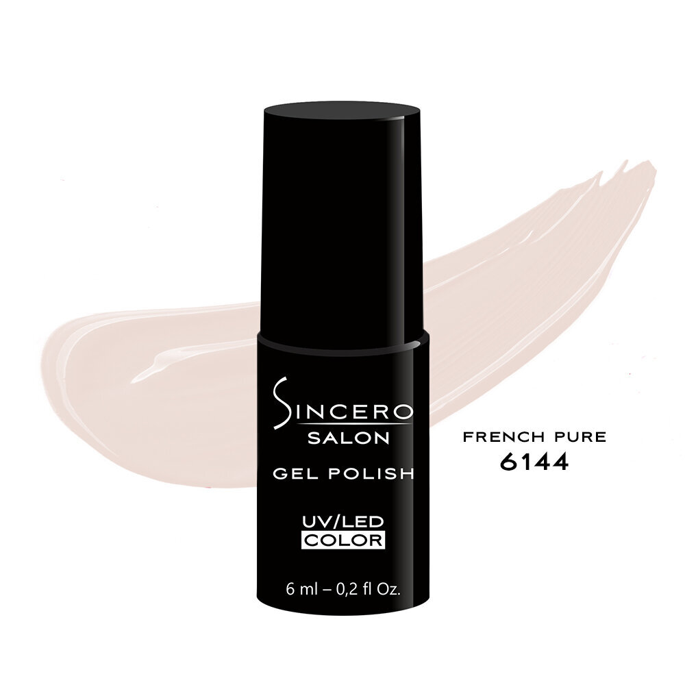 Gelinis nagų lakas "Sincero Salon", 6 ml, FRENCH PURE, 6144 цена и информация | Nagų lakai, stiprintojai | pigu.lt