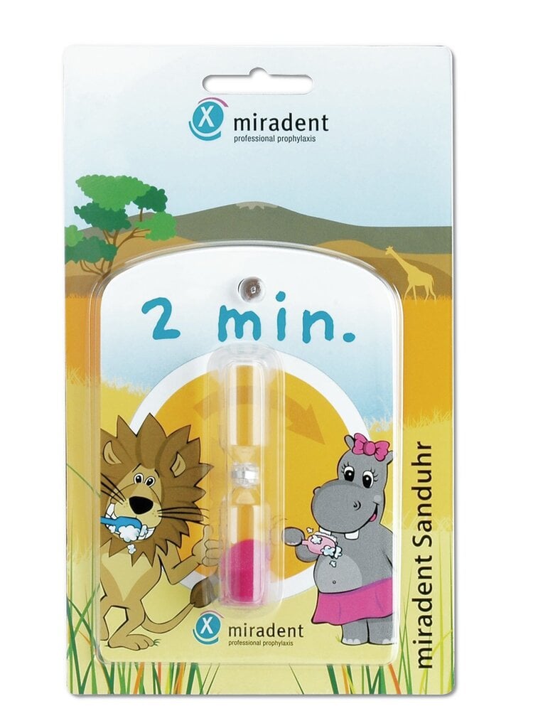 Smėlio laikrodis dantų valymo trukmei sekti Miradent kaina ir informacija | Dantų šepetėliai, pastos | pigu.lt