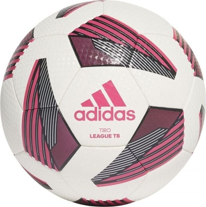 Futbolo kamuolys adidas Tiro League TB FS0375, balta/rožinė цена и информация | Futbolo kamuoliai | pigu.lt