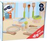 13 dalių žaislinių medinių indų rinkinys Cookware kaina ir informacija | Lavinamieji žaislai | pigu.lt