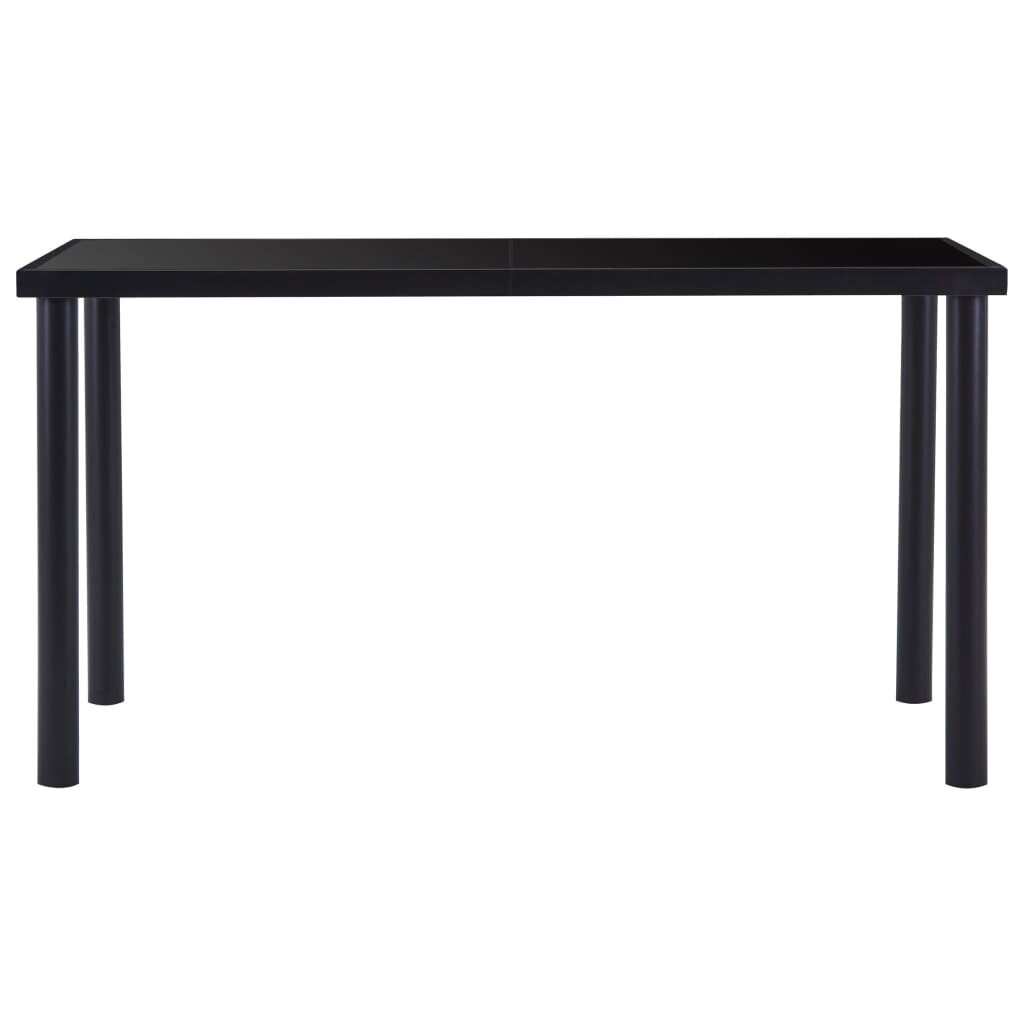 Valgomojo stalas, 140x70x75cm, juodas kaina ir informacija | Virtuvės ir valgomojo stalai, staliukai | pigu.lt