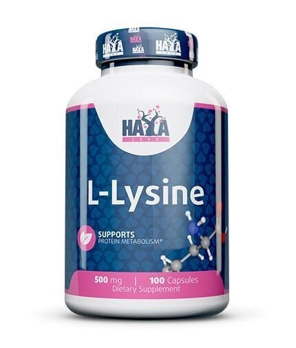 Haya Labs L-Lysine 500 mg (Lizinas), 100 kaps. kaina ir informacija | Aminorūgštys | pigu.lt