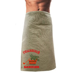 Мужская банная льняная юбка с вышивкой «С ЛЕГКИМ ПАРОМ» цена и информация | Аксессуары для сауны и бани | pigu.lt